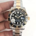 JF Factory Rolex Submariner Two Tone Watch Black Dial With Ceramic Bezel 